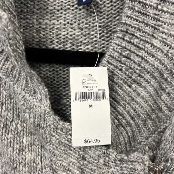 Gap Wool Alpaca Blend Moto Asymmetrical Zip Grandpacore Cardigan Gray Size M NWT - Picture 6 of 9